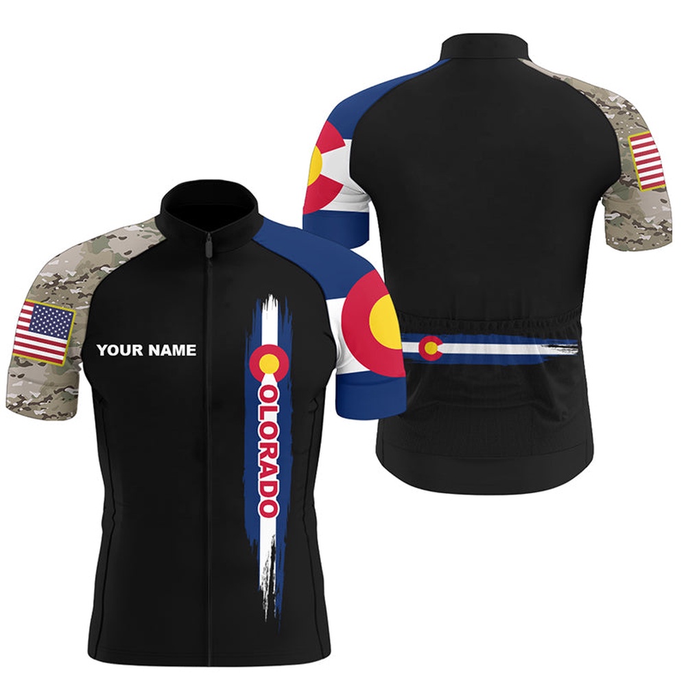 Colorado Cycling Jersey Mens Camo Bike Shirt Co Cycling Tops Colorado Shirt, Custom Mono Cycling Jersey