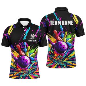 Colorful Bowling Polo Shirt Bowling Polo, Zip…