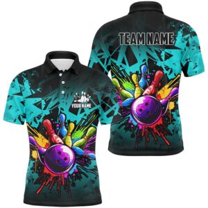 Colorful Bowling Polo Shirt Polo, Zip Shirt…