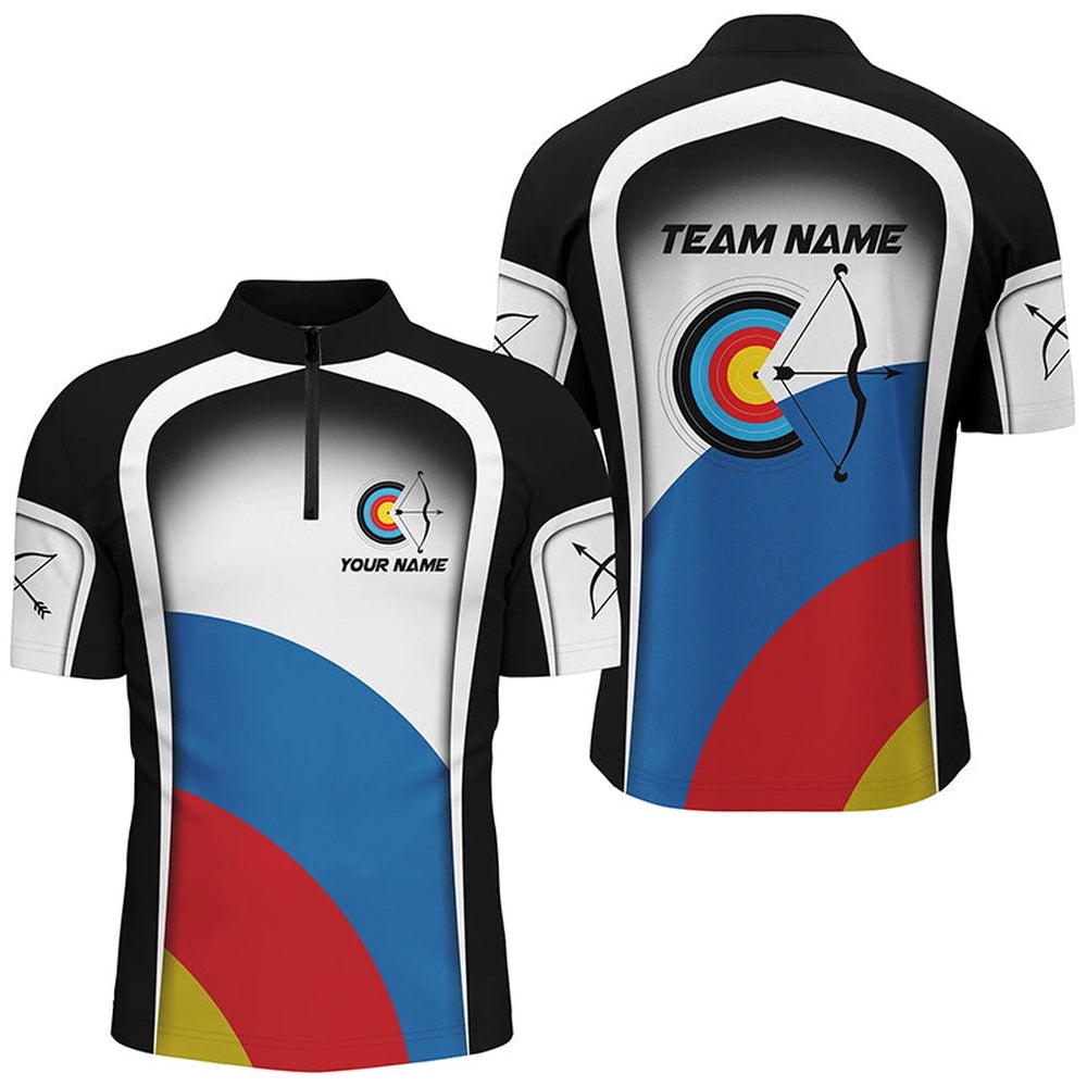 Colorful Target Archery Shirts For Men, Archery Tournament Jerseys For Team Archers, Custom Archery Team Shirt