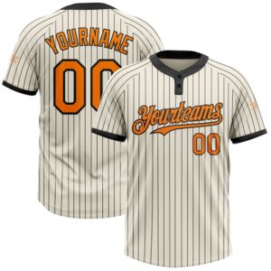 Cream Black Pinstripe Bay Orange Two Button…