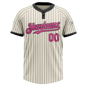 Cream Black Pinstripe Pink Two Button Unisex Softball Jersey Custom Team Softball Jersey 2 j0oyip.jpg