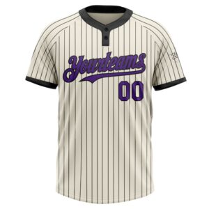 Cream Black Pinstripe Purple Two Button Unisex Softball Jersey Custom Team Softball Jersey 2 afmqse.jpg