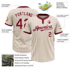 Cream Crimson Pinstripe Crimson Two Button Unisex Softball Jersey Custom Team Softball Jersey 3 pijiue.jpg
