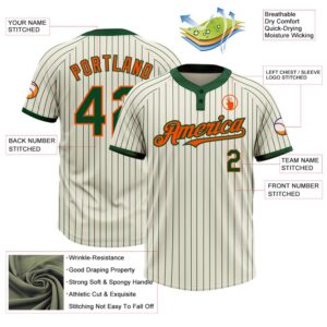Cream Green Pinstripe Orange Two Button Unisex Softball Jersey Custom Team Softball Jersey 3 ehtnzq.jpg