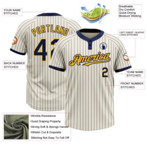Cream Navy Pinstripe Gold Two Button Unisex Softball Jersey Custom Team Softball Jersey 3 nljtoc.jpg