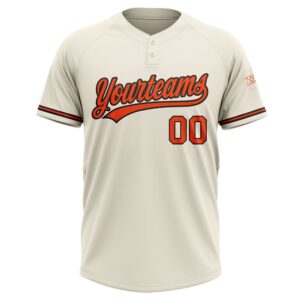 Cream Orange Black Two Button Unisex Softball Jersey Custom Team Softball Jersey 2 vfqs09.jpg