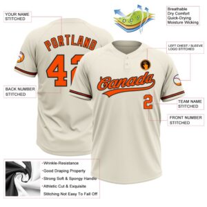 Cream Orange Black Two Button Unisex Softball Jersey Custom Team Softball Jersey 3 g64geh.jpg