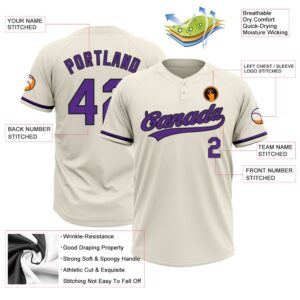 Cream Purple Black Two Button Unisex Softball Jersey Custom Team Softball Jersey 3 xyolpa.jpg