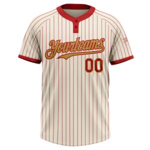 Cream Red Pinstripe Old Gold Two Button Unisex Softball Jersey Custom Team Softball Jersey 2 ywnjxt.jpg