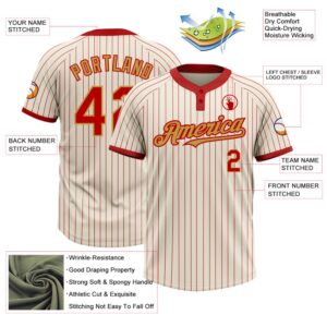 Cream Red Pinstripe Old Gold Two Button Unisex Softball Jersey Custom Team Softball Jersey 3 p7du69.jpg