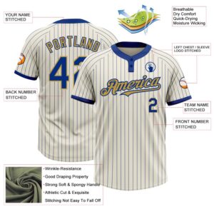 Cream Royal Pinstripe Old Gold Two Button Unisex Softball Jersey Custom Team Softball Jersey 3 cubjsa.jpg