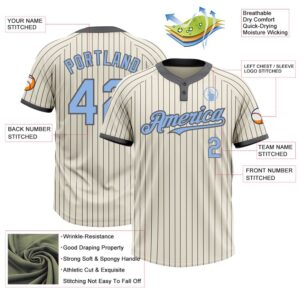 Cream Steel Gray Pinstripe Light Blue Two Button Unisex Softball Jersey Custom Team Softball Jersey 3 autbnb.jpg