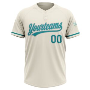 Cream Teal Gray Two Button Unisex Softball Jersey Custom Team Softball Jersey 2 d5apfq.jpg