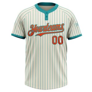 Cream Teal Pinstripe Orange Two Button Unisex Softball Jersey Custom Team Softball Jersey 2 bghn4o.jpg