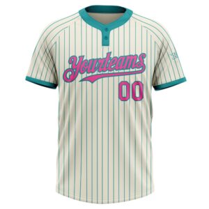 Cream Teal Pinstripe Pink Two Button Unisex Softball Jersey Custom Team Softball Jersey 2 ttblcl.jpg