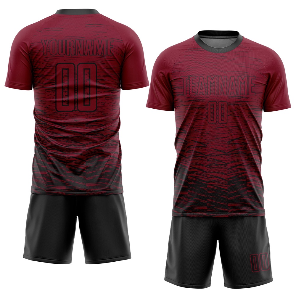 Crimosn Black Sublimation Soccer Uniform Jersey, Custom Team Soccer Jersey Shirt Crimosn Black Sublimation Soccer Uniform Jersey, Custom Team Soccer Jersey Shirt