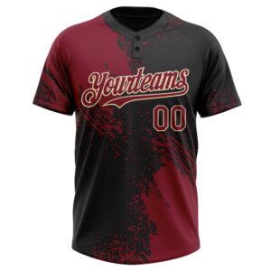 Crimson Black Cream 3D Pattern Abstract Brush Stroke Two Button Unisex Softball Jersey Custom Team Softball Jersey 2 wsizqi.jpg