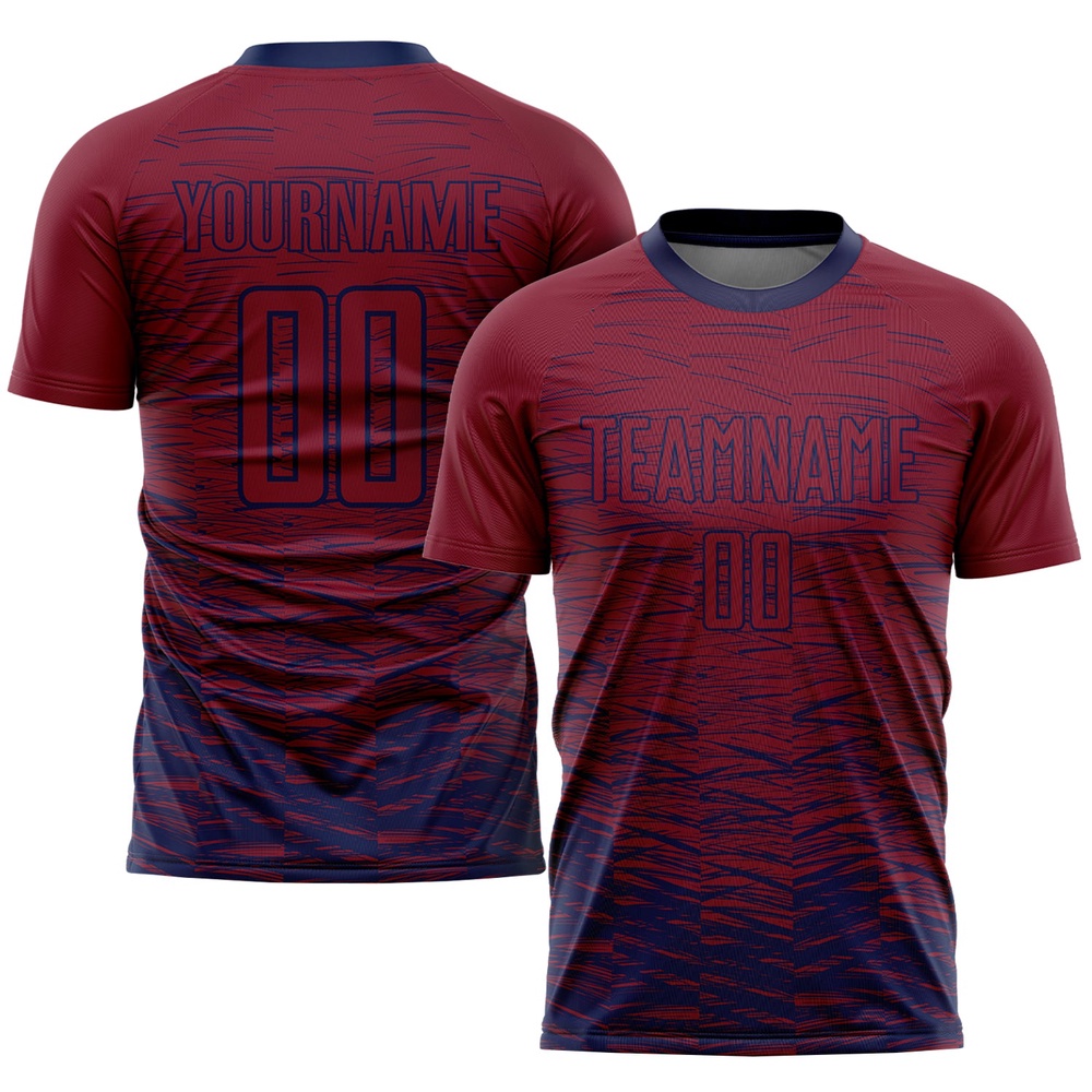 Crimson Navy Sublimation Soccer Uniform Jersey, Custom Team Soccer Jersey Shirt Crimson Navy Sublimation Soccer Uniform Jersey, Custom Team Soccer Jersey Shirt