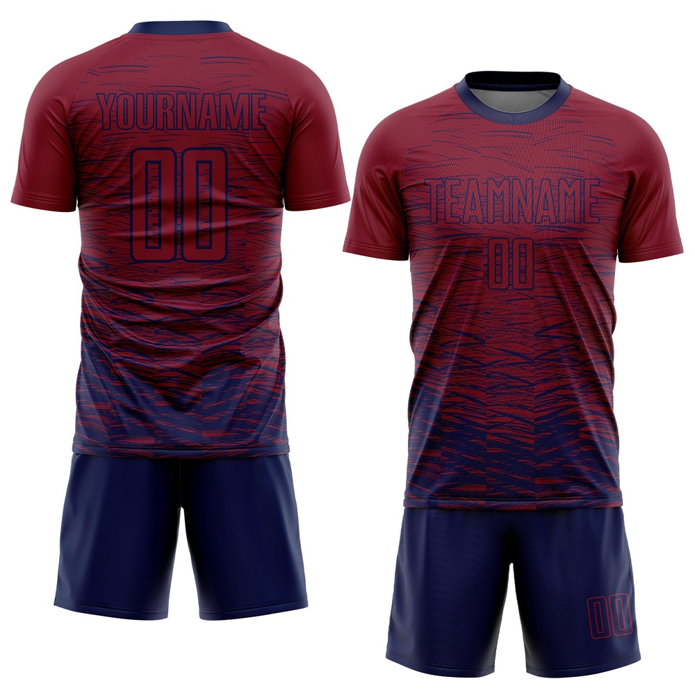 Crimson Navy Sublimation Soccer Uniform Jersey, Custom Team Soccer Jersey Shirt Crimson Navy Sublimation Soccer Uniform Jersey, Custom Team Soccer Jersey Shirt