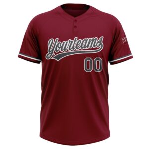 Crimson Steel Gray White Two Button Unisex Softball Jersey Custom Team Softball Jersey 2 y375ch.jpg