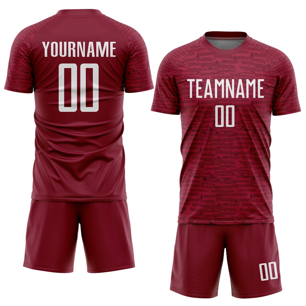 Crimson White Sublimation Soccer Uniform Jersey, Custom Team Soccer Jersey Shirt