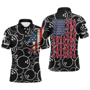 Custom American Flag Men Polo Bowling Shirt…