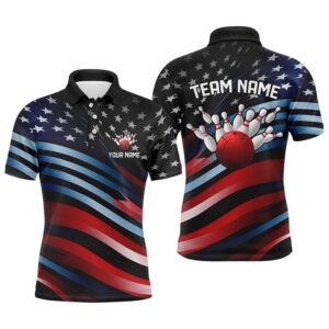 Custom American Flag Team Bowling Polo Shirts…