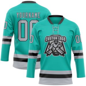 Custom Aqua Gray Black Hockey Lace Neck Jersey New Hockey Jersey Personali Sport Team Jersey Shirt 2 sayvru.jpg