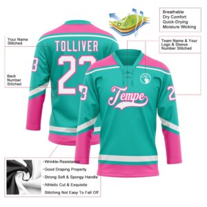 Custom Aqua White Pink Hockey Lace Neck Jersey New Hockey Jersey Personali Sport Team Jersey Shirt 3 zypd6s.jpg