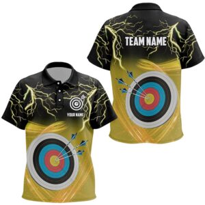 Custom Archery Target Thunder Lightning Polo Shirts,…