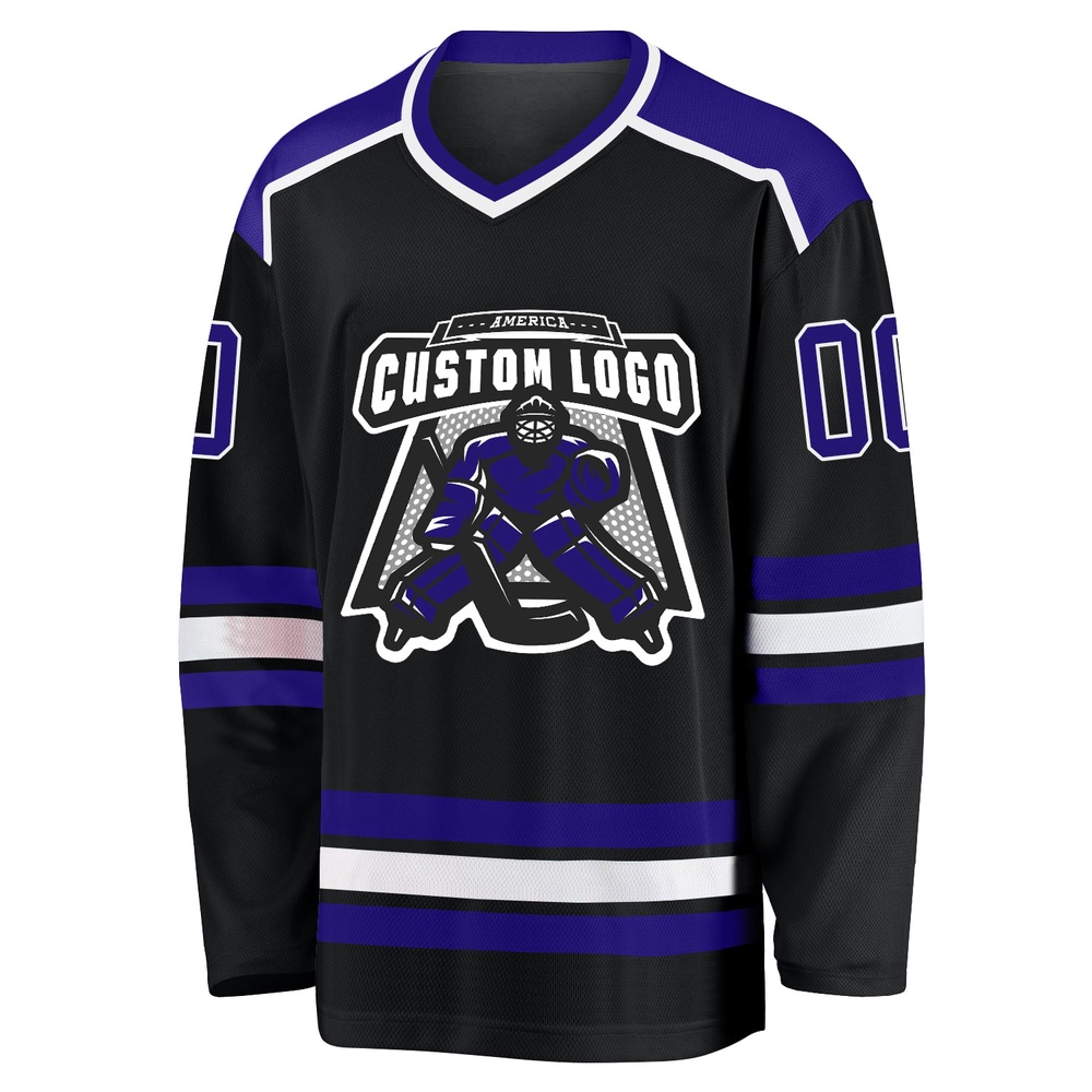 Custom Black Dark Purple White Hockey Jersey, New Hockey Jersey, Personali Sport Team Jersey Shirt Custom Black Dark Purple White Hockey Jersey, New Hockey Jersey, Personali Sport Team Jersey Shirt