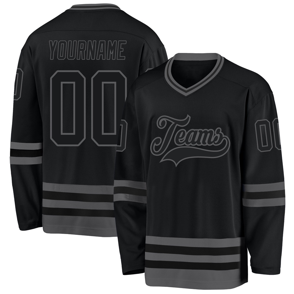 Custom Black Steel Gray Hockey Jersey, New Hockey Jersey, Personali Sport Team Jersey Shirt