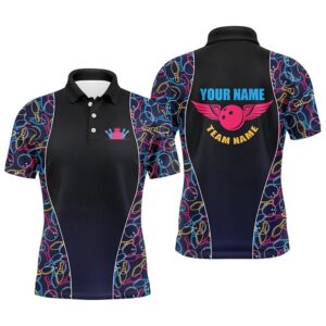 Custom Bowling Pattern Polo Shirts For Men,…