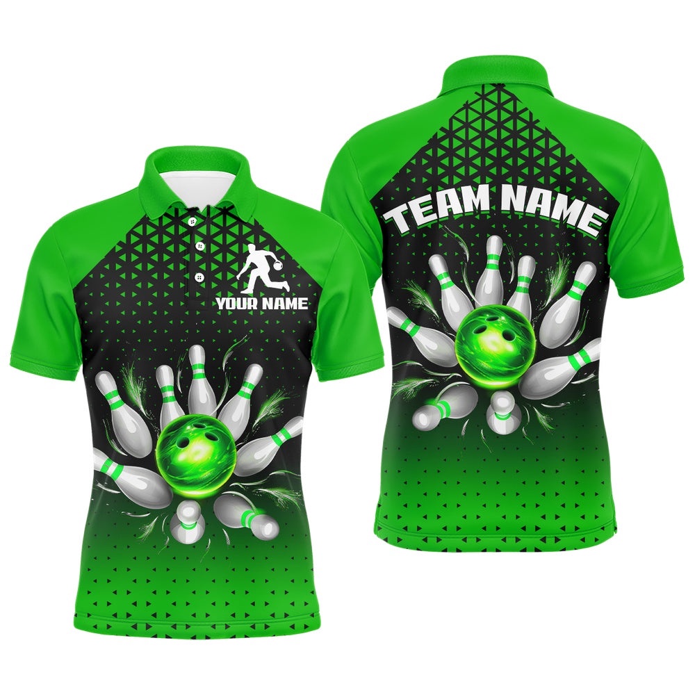 Custom Bowling Polo Shirts For Men And Women Green Bowling Team Polo Shirt Unisex, Personalized Bowling Team Shirt Custom Bowling Polo Shirts For Men And Women Green Bowling Team Polo Shirt Unisex, Personalized Bowling Team Shirt