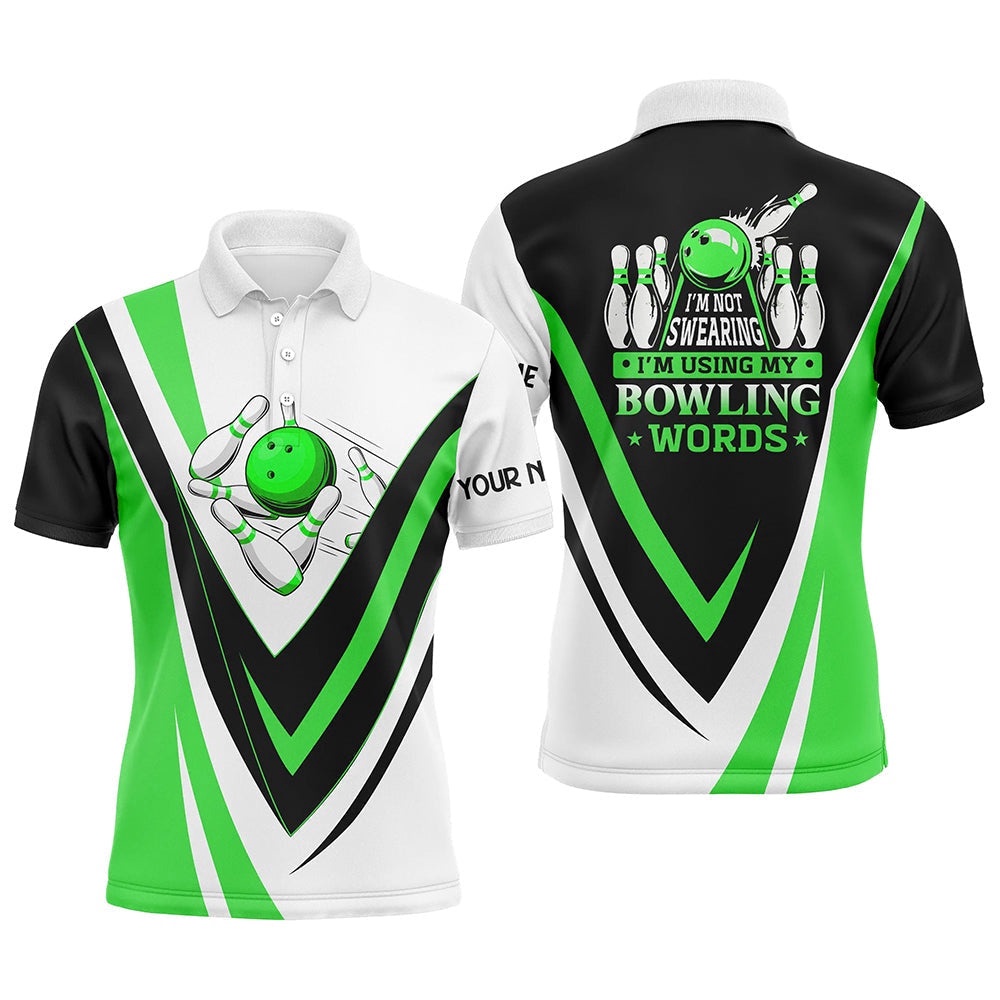 Custom Bowling Polo Shirts For Men I’M Not Swearing, I’M Using My Bowling Words Green Bowl Shirts, Personalized Bowling Team Shirt Custom Bowling Polo Shirts For Men I’M Not Swearing, I’M Using My Bowling Words Green Bowl Shirts, Personalized Bowling Team Shirt