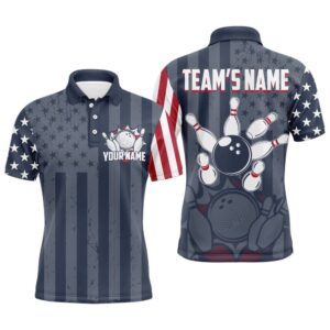 Custom Bowling Shirt For Men American Flag…