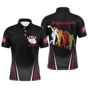 Custom Bowling Shirt For Men, Black Bowling…