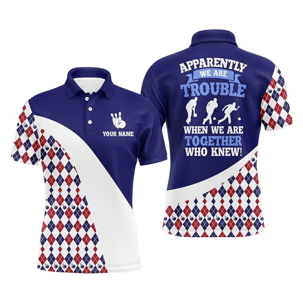 Custom Bowling Shirt For Men, Blue Argyle Bowling Polo Shirt With Name League Bowling Polo Shirt, Personalized Bowling Team Shirt Custom Bowling Shirt For Men, Blue Argyle Bowling Polo Shirt With Name League Bowling Polo Shirt, Personalized Bowling Team Shirt