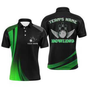 Custom Bowling Shirt For Men, Green&Black Bowling…