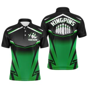 Custom Bowling Shirt For Men Kingpins Green…