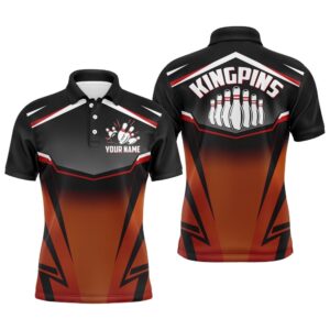 Custom Bowling Shirt For Men, Kingpins Orange…