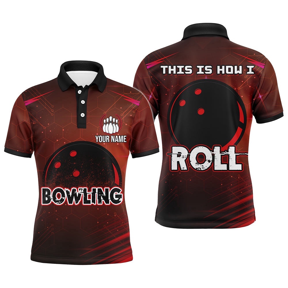 Custom Bowling Shirt For Men, This Is How I Roll Polo Bowling Shirt Short Sleeve Men Bowling Polo Shirt, Personalized Bowling Team Shirt Custom Bowling Shirt For Men, This Is How I Roll Polo Bowling Shirt Short Sleeve Men Bowling Polo Shirt, Personalized Bowling Team Shirt