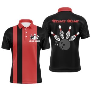 Custom Bowling Shirt For Men, Vintage Red&Black…