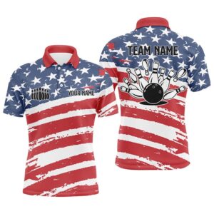 Custom Bowling Shirts For Men American Flag…