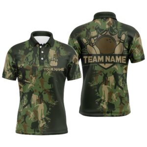 Custom Bowling Shirts Men Camo Bowling Polo…
