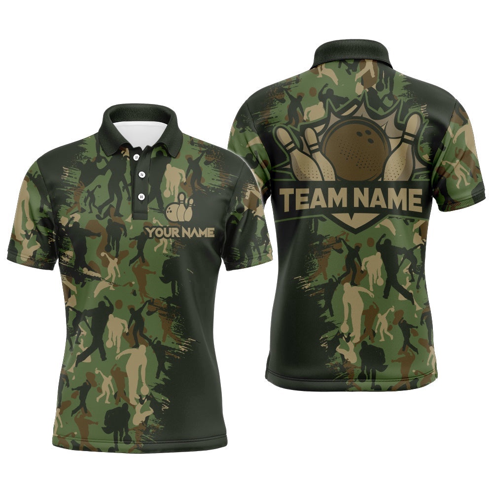 Custom Bowling Shirts Men Camo Bowling Polo Shirt Team League Bowling Polo Shirt, Personalized Bowling Team Shirt Custom Bowling Shirts Men Camo Bowling Polo Shirt Team League Bowling Polo Shirt, Personalized Bowling Team Shirt