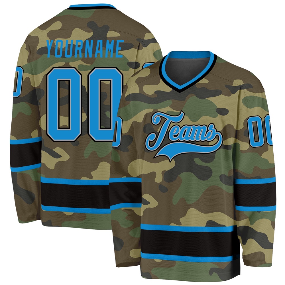 Custom Camo Blue Black Salute To Service Hockey Jersey, New Hockey Jersey, Personali Sport Team Jersey Shirt Custom Camo Blue Black Salute To Service Hockey Jersey, New Hockey Jersey, Personali Sport Team Jersey Shirt