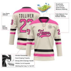 Custom Cream Pink Black Hockey Lace Neck Jersey New Hockey Jersey Personali Sport Team Jersey Shirt 3 o0bm89.jpg