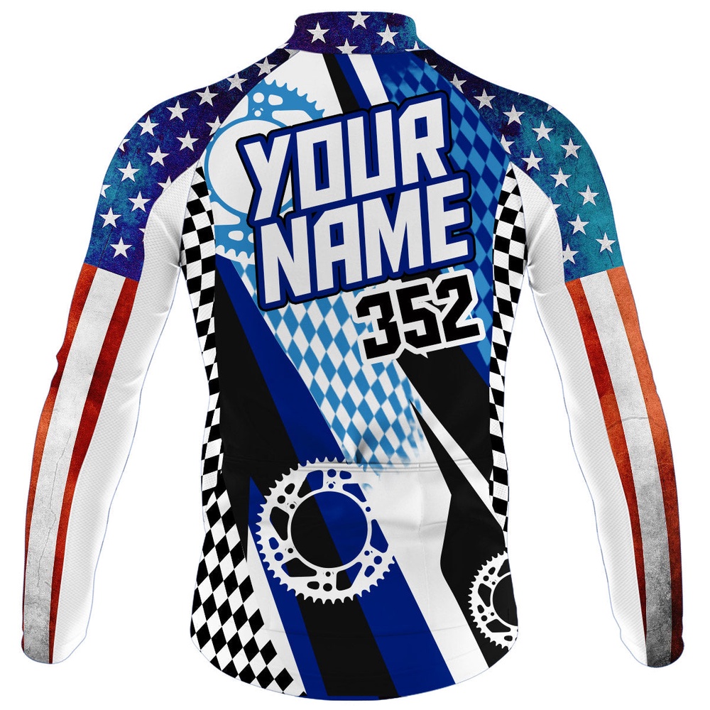 Custom Cycling Jersey Usa Mens Long And Short Sleeve American Bicycle Motocross Road And Moutain Biking, Custom Mono Cycling Jersey
